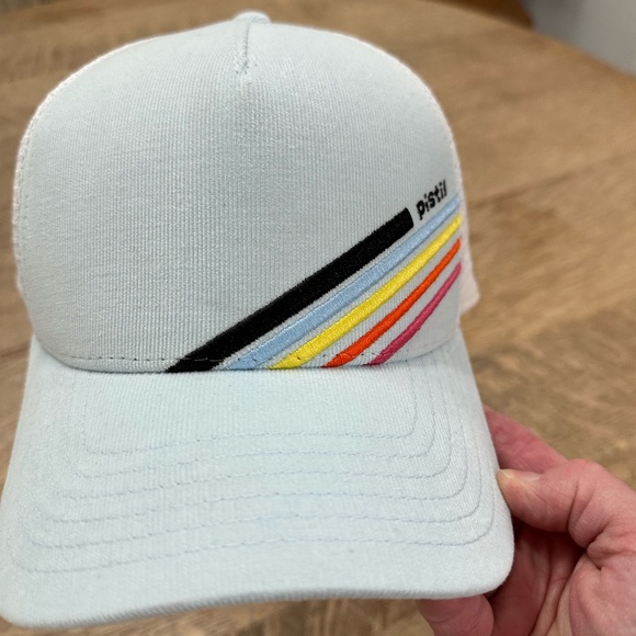 Pistil Kobie Mesh Snap Back Trucker Hat LIGHT BLUE - Picture 2 of 11